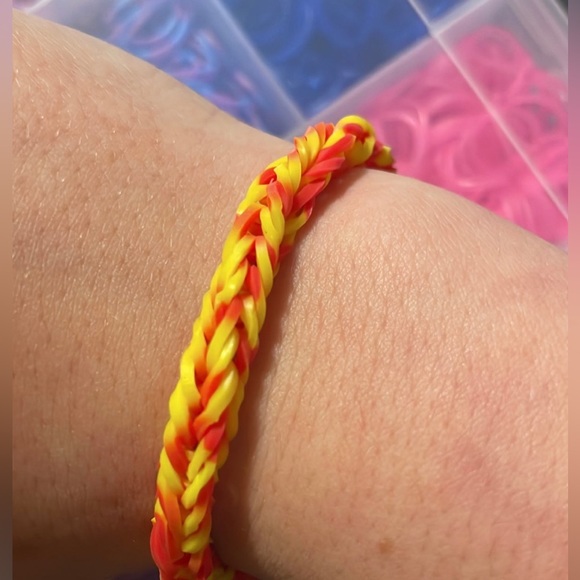 6 inch yellow and red rainbow loom bracelets - Picture 1 of 3
